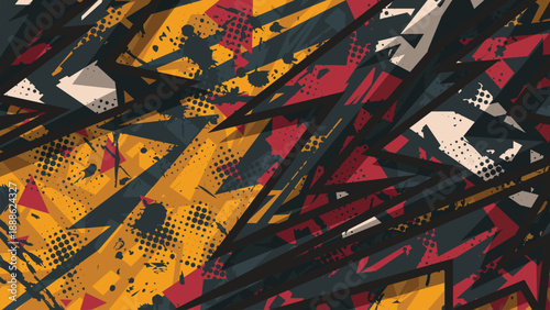 Abstract Racing Background with Sharp Geometric Shapes and Grunge Texture