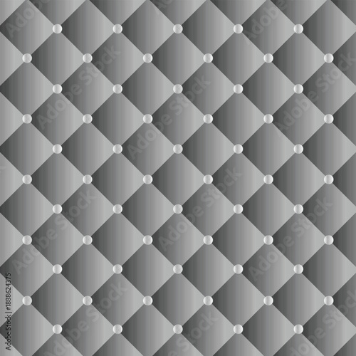 Elegant brushed metal diamond seamless pattern with soft radial texture and pearl dots