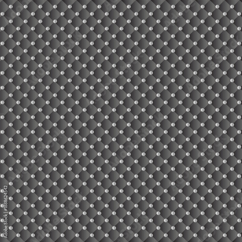 Luxury silver quilted diamond seamless pattern with soft metallic gradient and dotted texture