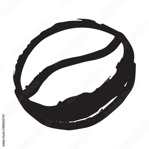 Hand drawn fresh roasted coffee bean Arabica robusta seed doodle Single element for print, web, design, decor