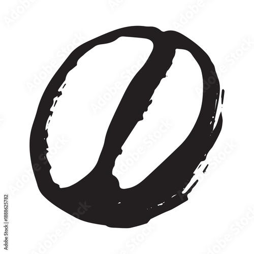 Hand drawn fresh roasted coffee bean Arabica robusta seed doodle Single element for print, web, design, decor