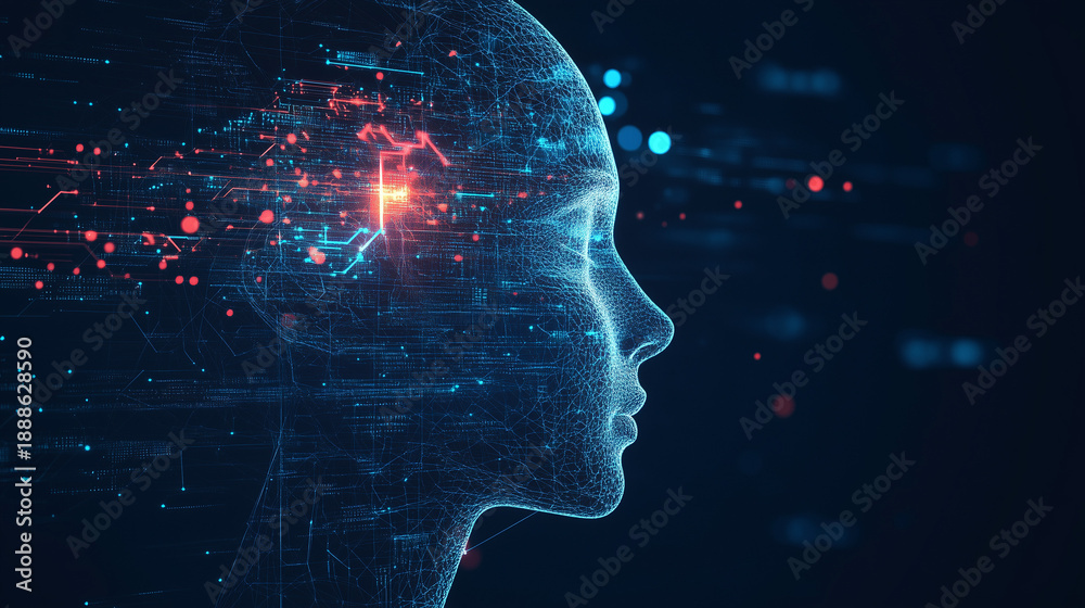 Fototapeta premium Human Oversight Controlling Artificial Intelligence Data Flow