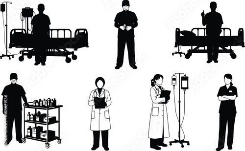Medical professionals in hospital settings