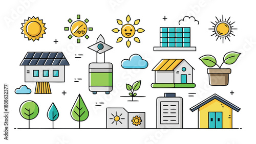 Different shaped solar panels arranged together, highlighting the innovative designs in solar energy technology..eps