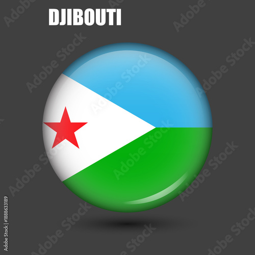 The national flag of Djibouti is round.Vector.Round 3d flag icon with high detail.Spherical illustration of the flag. Free Download The national flag of Djibouti is round.Vector.Round 3d flag icon with high detail.Spherical illustration of the flag. - GFXLoad