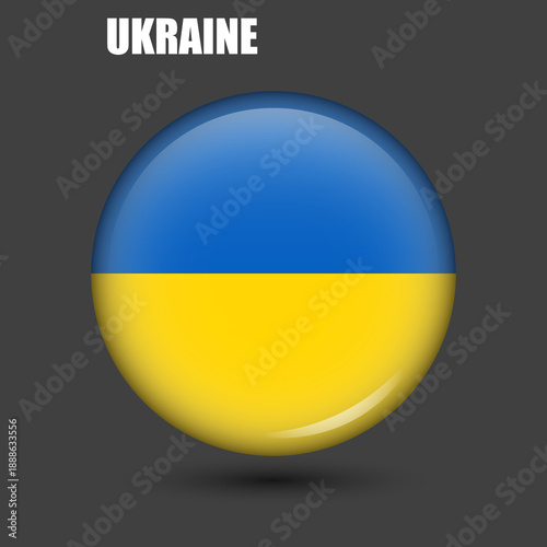 Free Download The national flag of Ukraine is round.Vector.A round 3d flag icon with high detail.A spherical illustration of the flag. - GFXLoad