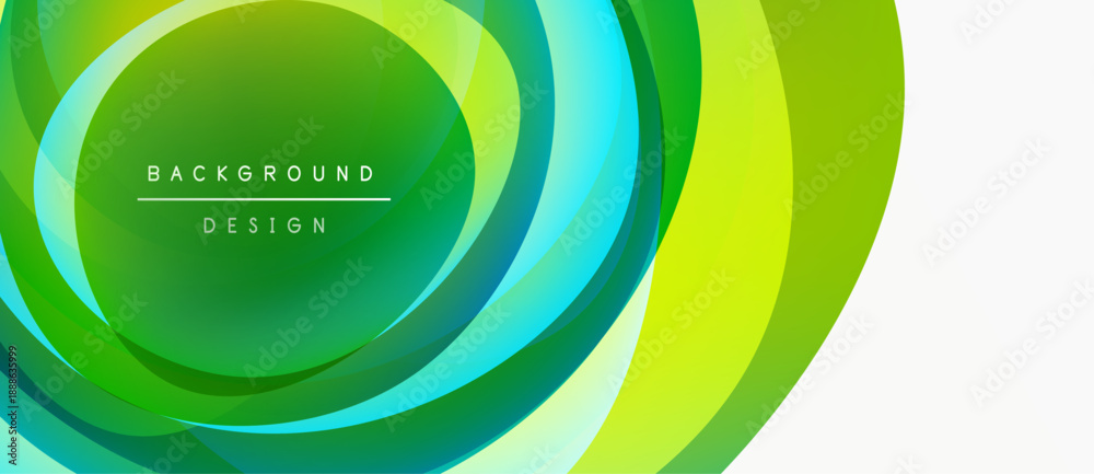 Fototapeta premium Abstract layers create vibrant green, turquoise gradient. Modern design suggests movement, energy, depth. Clean aesthetic for backgrounds.