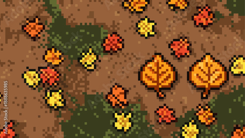 Pixel Art Autumn Leaves