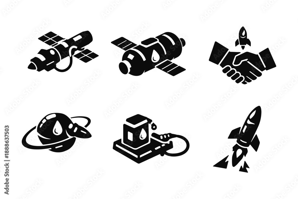 Naklejka premium Space Exploration Icons