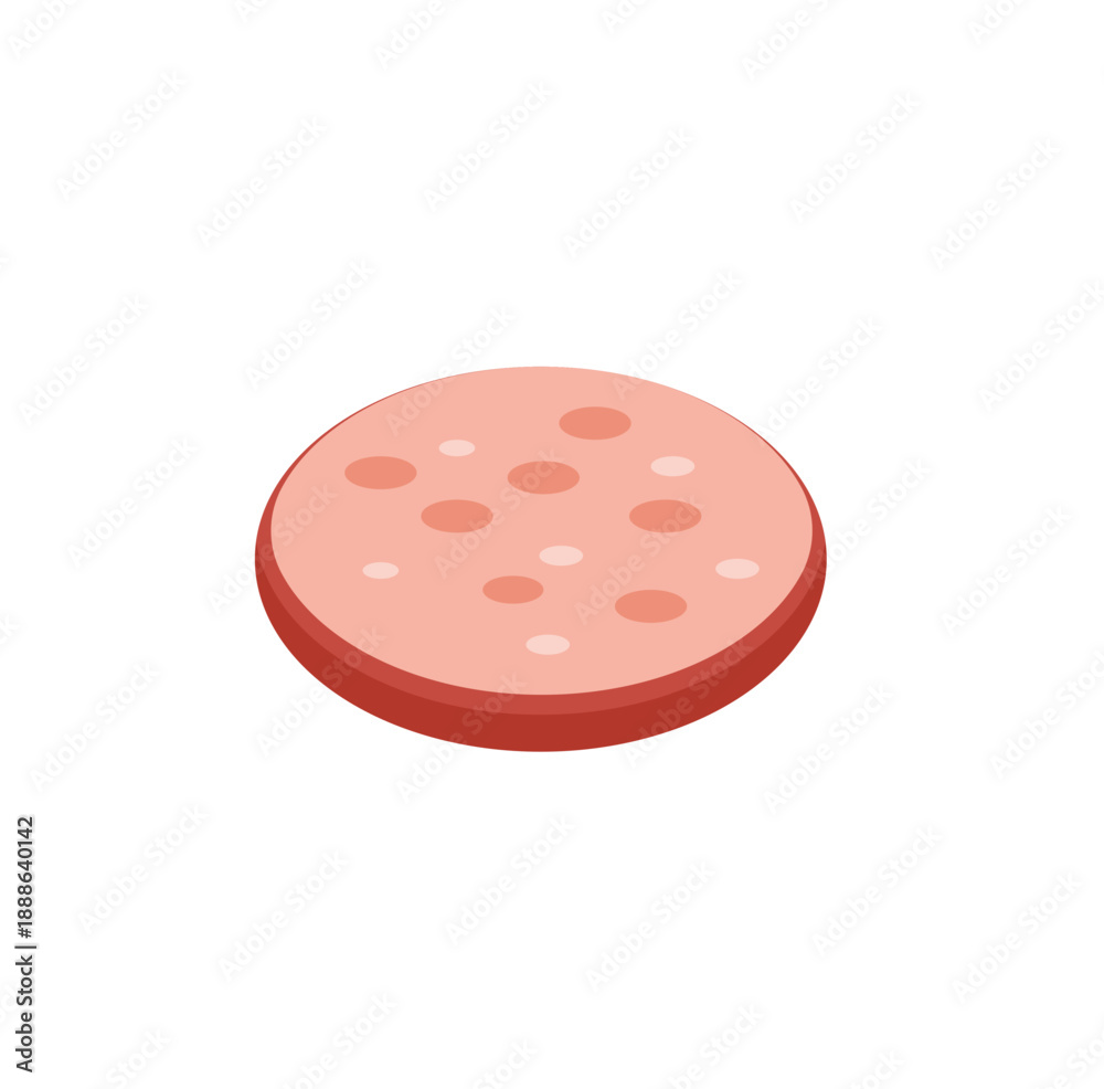Fototapeta premium Bologna sausage sliced. Vector illustration.