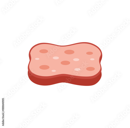 Bologna sausage sliced. Vector illustration.