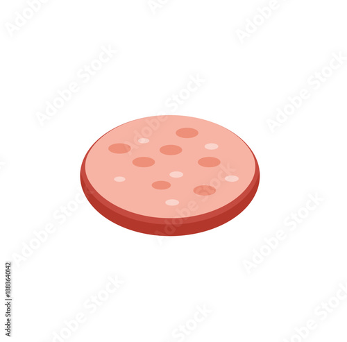 Bologna sausage sliced. Vector illustration.
