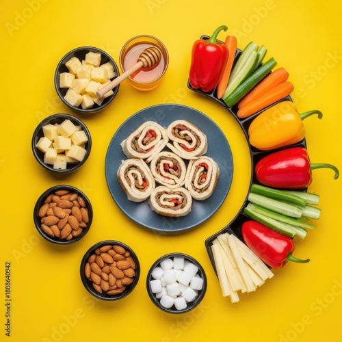 Wallpaper Mural Vibrant snack platter with assorted delights Torontodigital.ca