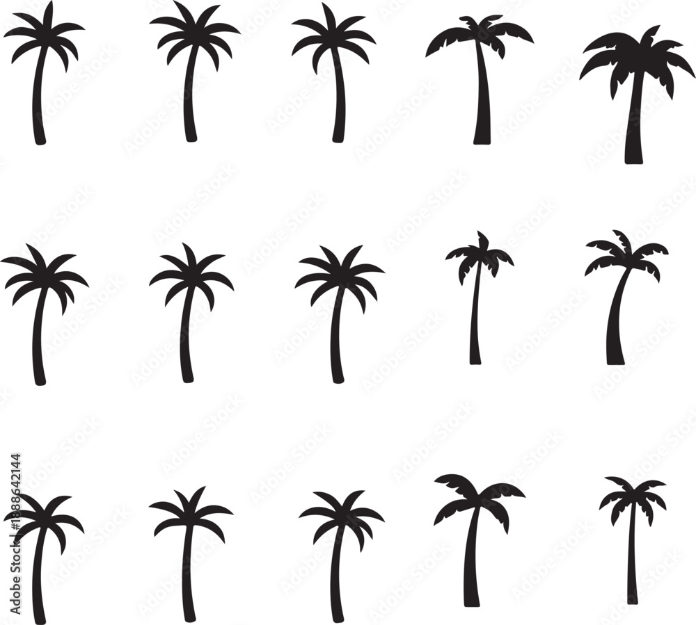 Fototapeta premium set of palm trees