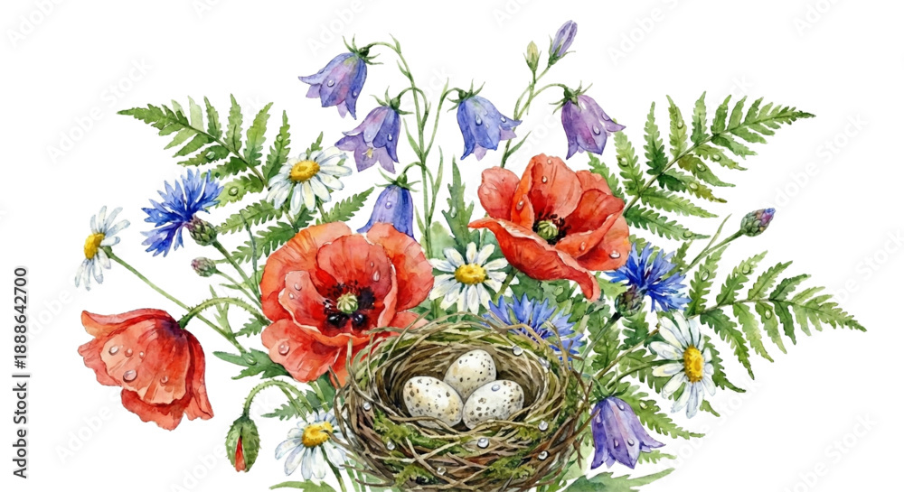 Obraz premium easter eggs and flowers