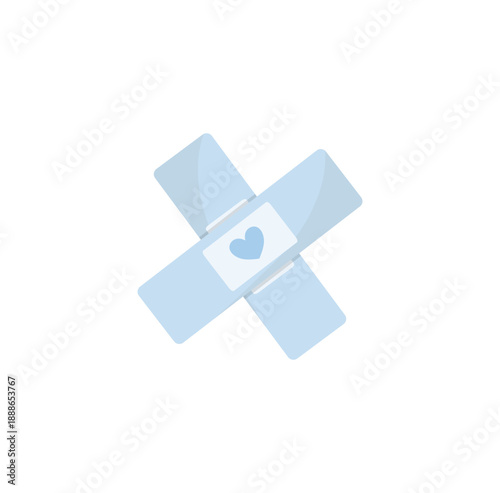 Medical band aid. Medical adhesive bandages or medical patch plaster. Vector illustration.