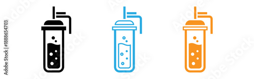 Colorful icons of laboratory equipment