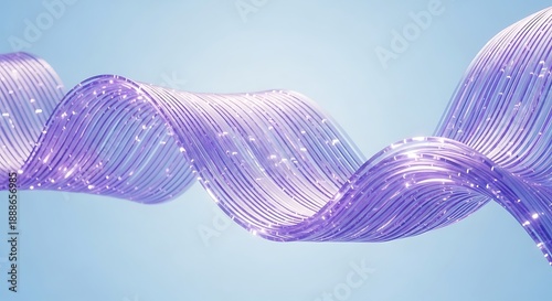 Wavy abstract ribbon of purple light streaks and glitter, suggesting magic, celebration, or a vibrant energy flow.