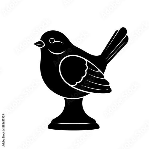 Creative Detailed Tabletop Bird Figurine Vector Illustration | Decorative Home Accent Artwork | Minimal Nature Sculpture Design