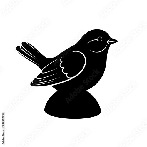 Creative Detailed Tabletop Bird Figurine Vector Illustration | Decorative Home Accent Artwork | Minimal Nature Sculpture Design
