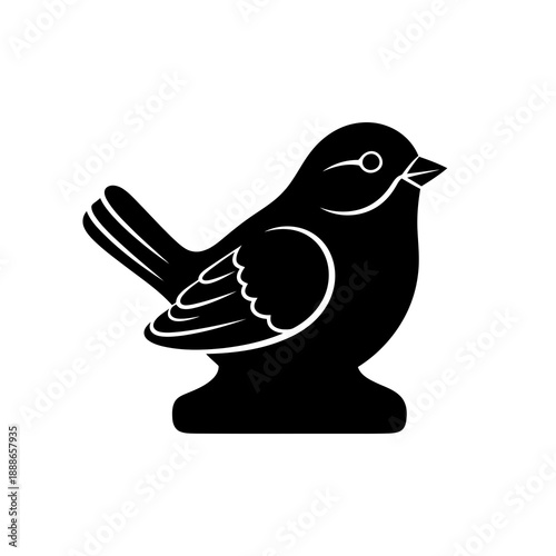 Creative Detailed Tabletop Bird Figurine Vector Illustration | Decorative Home Accent Artwork | Minimal Nature Sculpture Design