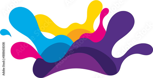 vibrant abstract paint splash illustration with bold colors and dynamic shapes suggesting creativity and artistic expression