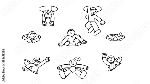 A group of happy children playing with hula hoops in a fun way