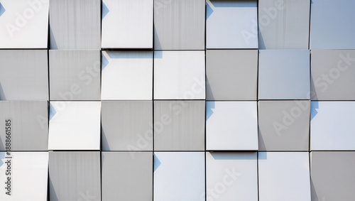 Unique design of a modern wall with geometric block patterns