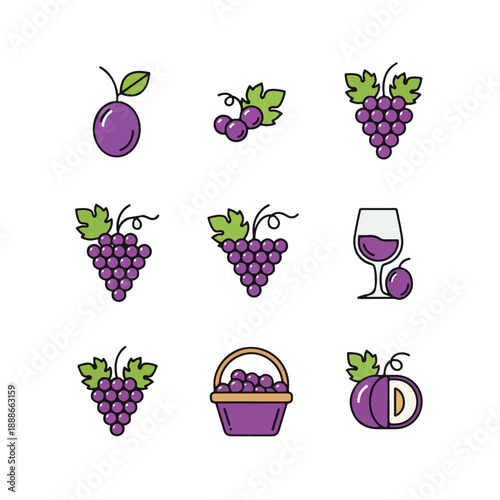 Purple Grapes and Related Items Collection