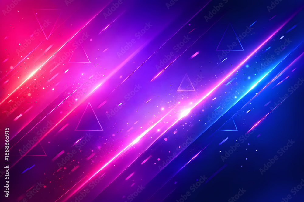 Fototapeta premium Colorful light patterns create dynamic visual effects at a digital art event in a modern gallery setting during the evening