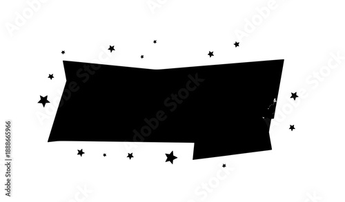 Modern flat gold banner with star accents vector for minimalistic and digital design