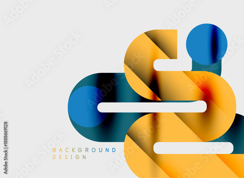 Abstract flowing ribbons, vibrant colors. Modern design elements create dynamic visual impact. Minimalist background enhances shapes.