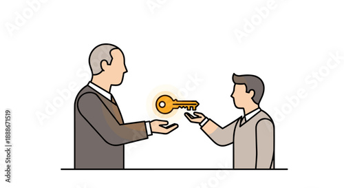 A vector illustration presents a modern workspace setup featuring a computer displaying video editing software, an ergonomic office chair, and a sound mixing console against a clean white background.