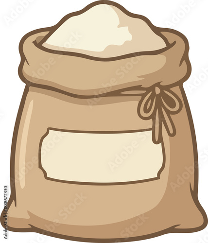 hand drawing illustration of flour bag