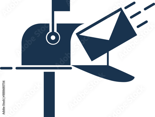 Sending mail swiftly from a classic mailbox, symbolizing efficient communication and delivery