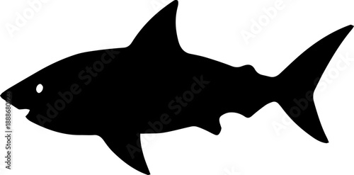 shark black silhouette fish vector