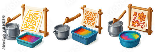 Crafting vibrant patterns with paint and creative tools