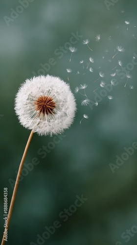 Dandelion with a stem and a flower