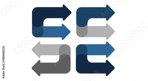 Free Download Dynamic interconnected arrows forming a square process infographic illustration - GFXLoad