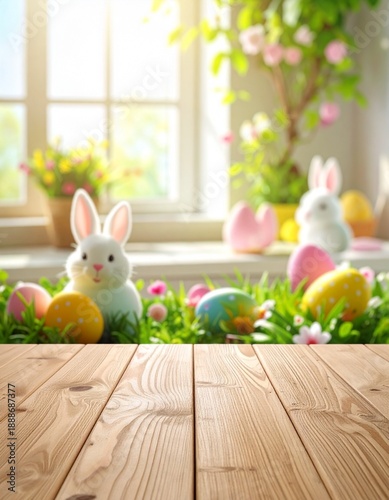 easter bunny and easter eggs