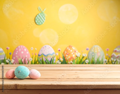 easter eggs on the table