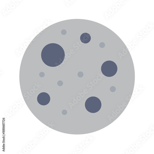 Full moon craters in a flat vector graphic design
