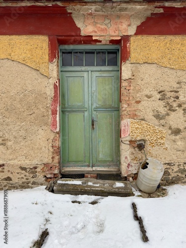 Old door and old stairs