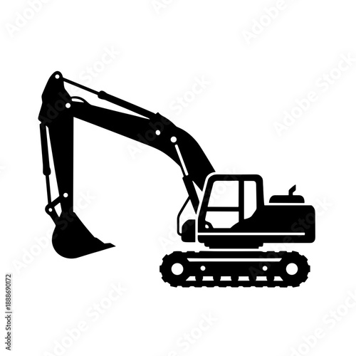 excavator on white