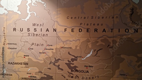 Map of Russian Federation showing geographic features and neighboring countries