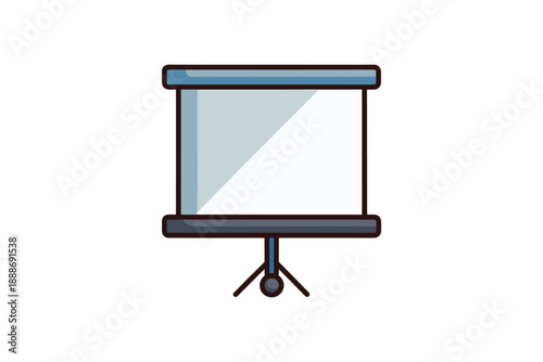 Portable projection screen icon for corporate presentations and educational seminars in meeting rooms