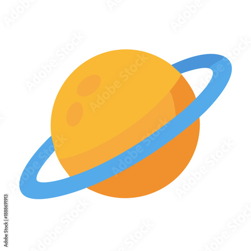 Cartoon planet illustration against a White Background for commercial use