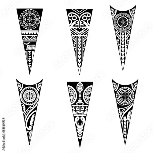Polynesian tattoo design. Pattern aboriginal samoan. illustration EPS10