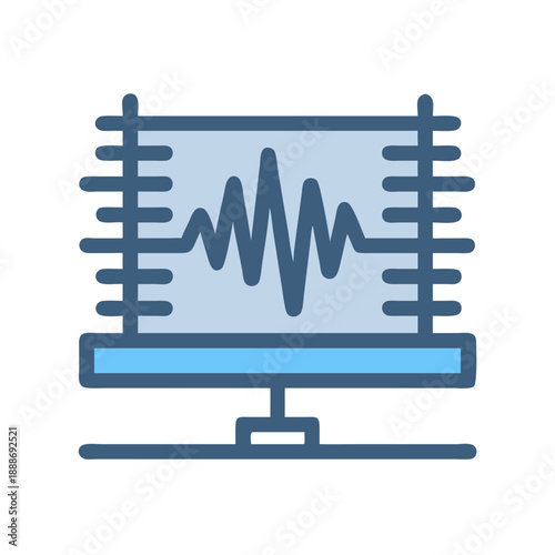 Oscilloscope display showing waveform against White Background illustration