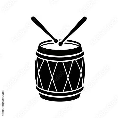 Minimalist drum illustration with drumsticks